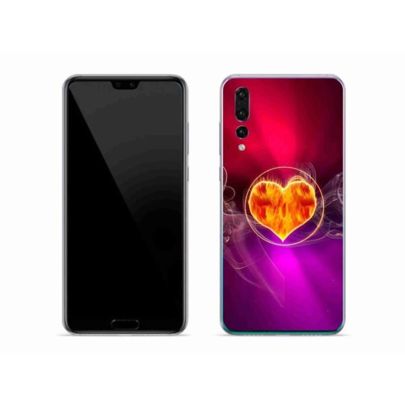 Gelový kryt mmCase na mobil Huawei P20 Pro - ohnivé srdce