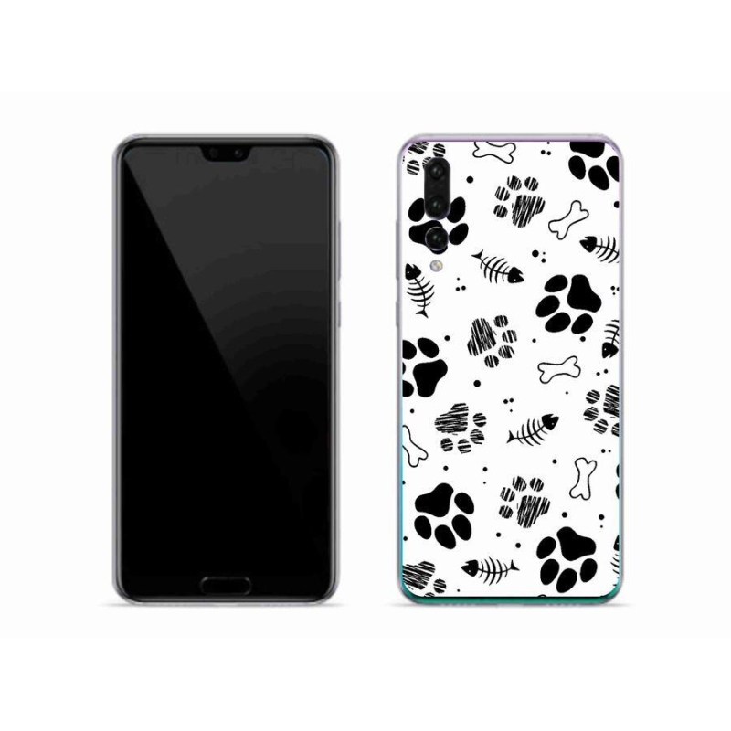 Gelový kryt mmCase na mobil Huawei P20 Pro - psí tlapky 1