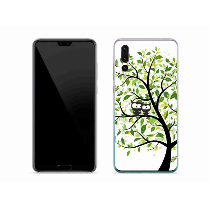 Gelový kryt mmCase na mobil Huawei P20 Pro - sovičky na stromě