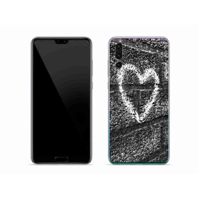 Gelový kryt mmCase na mobil Huawei P20 Pro - srdce na zdi