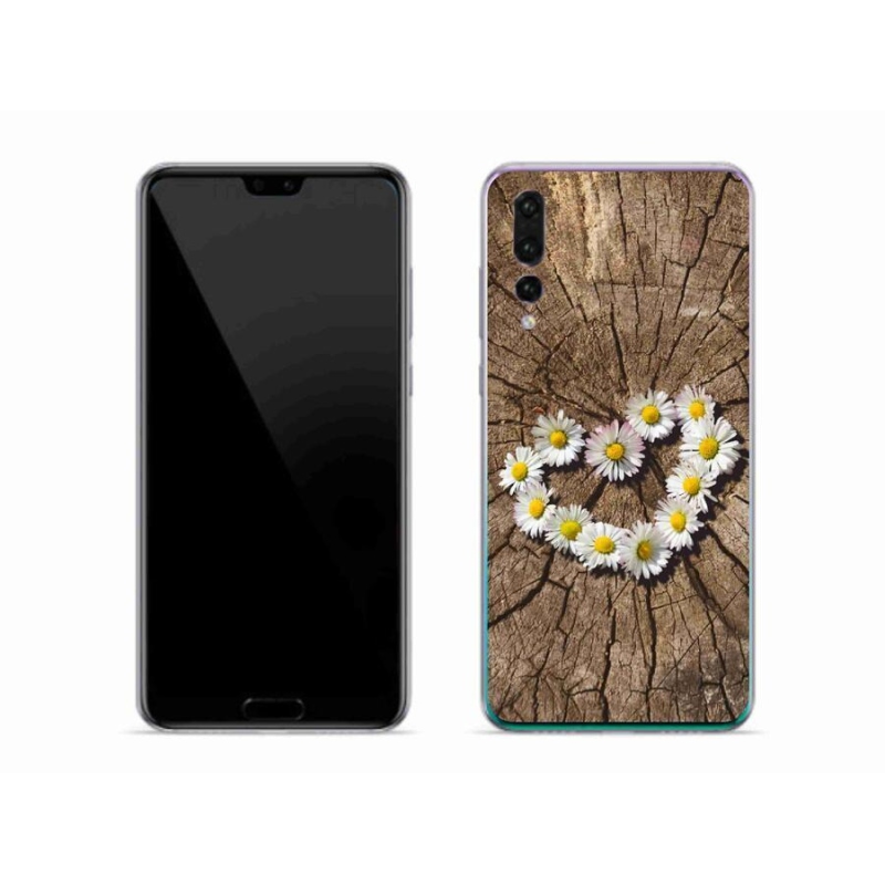 Gelový kryt mmCase na mobil Huawei P20 Pro - srdce z kopretin