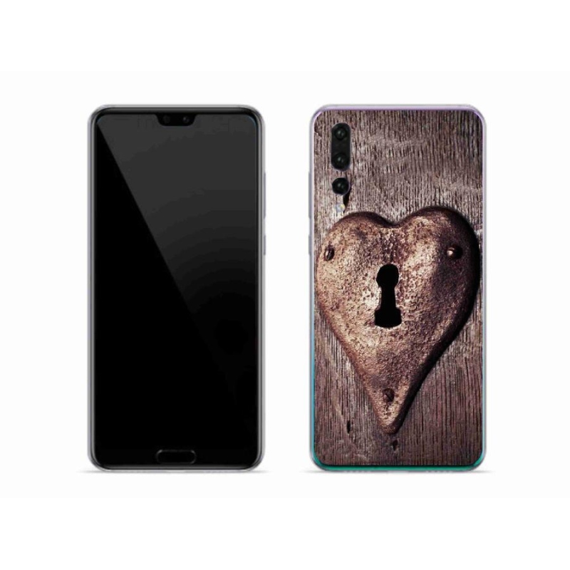 Gelový kryt mmCase na mobil Huawei P20 Pro - zámek ve tvaru srdce