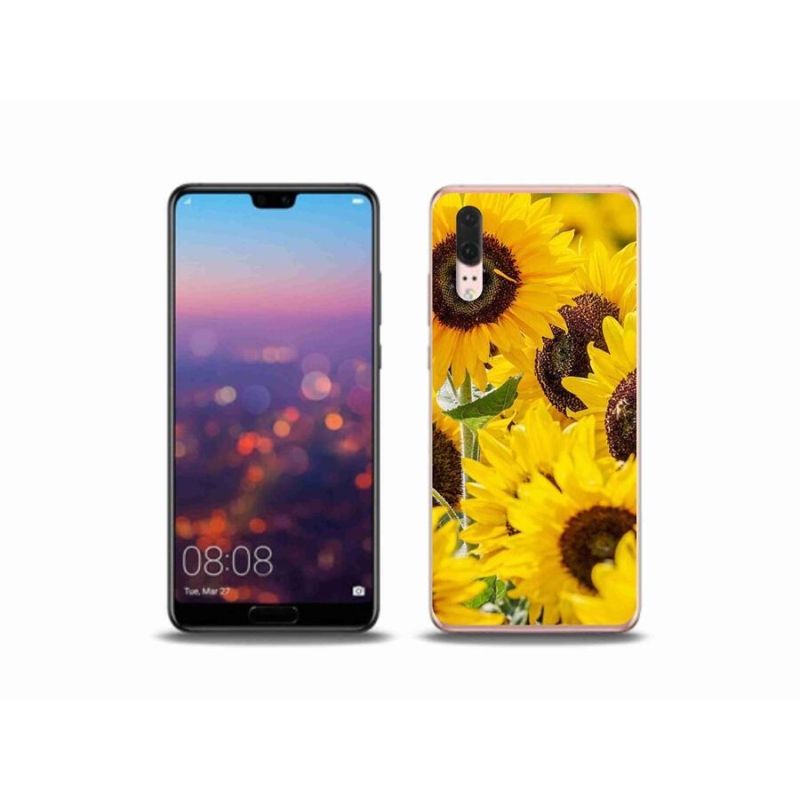 Gelový kryt mmCase na mobil Huawei P20 - slunečnice