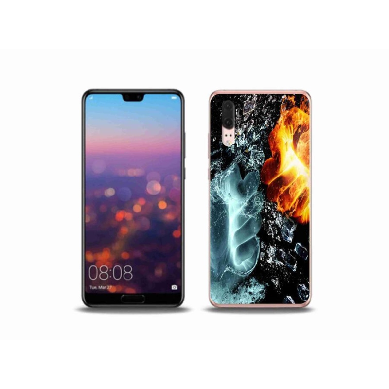 Gelový kryt mmCase na mobil Huawei P20 - voda a oheň