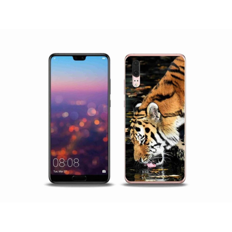 Gelový kryt mmCase na mobil Huawei P20 - žíznivý tygr