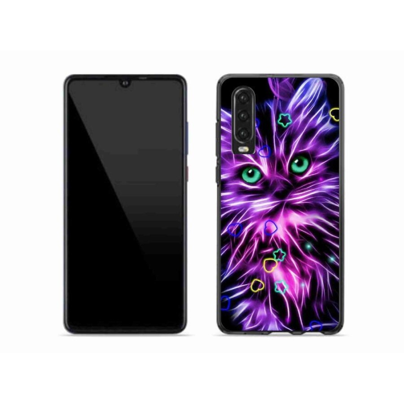 Gelový kryt mmCase na mobil Huawei P30 - abstraktní kočka