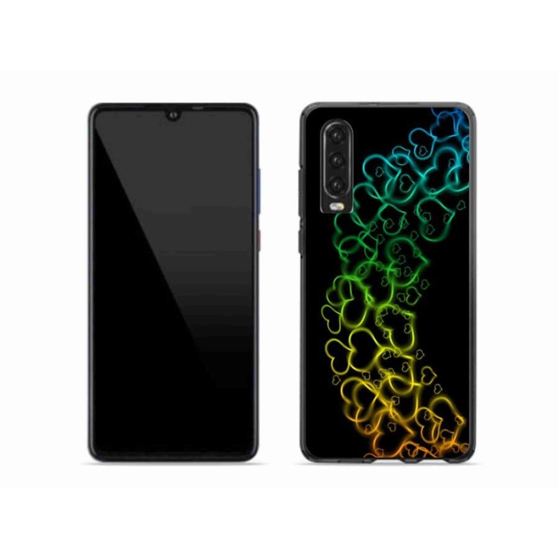 Gelový kryt mmCase na mobil Huawei P30 - barevná srdíčka