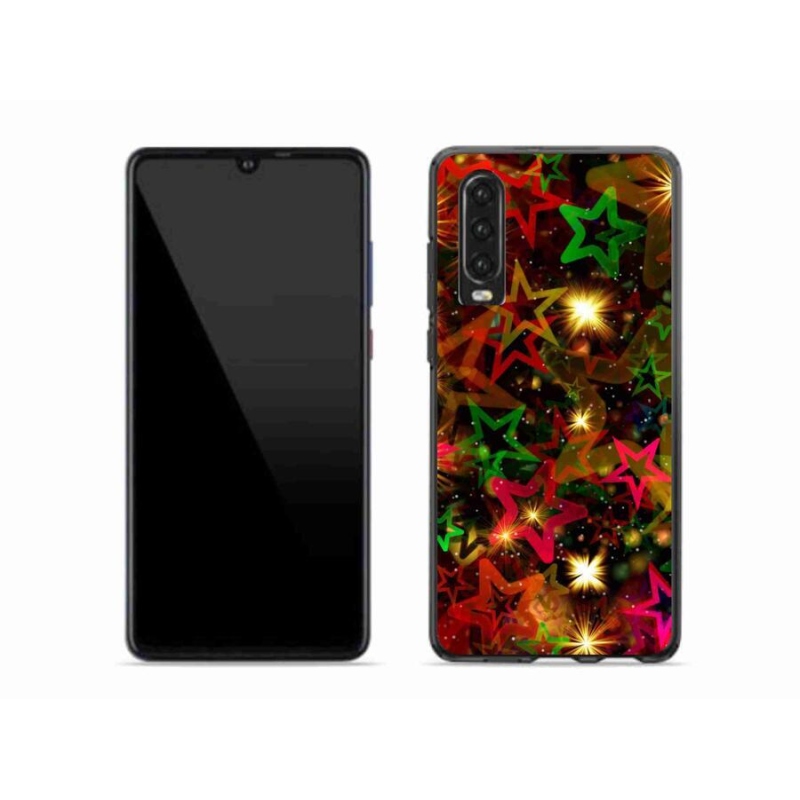 Gelový kryt mmCase na mobil Huawei P30 - barevné hvězdičky