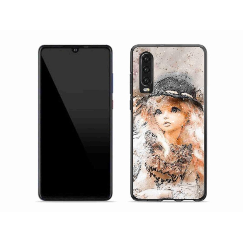Gelový kryt mmCase na mobil Huawei P30 - holčička s kloboukem