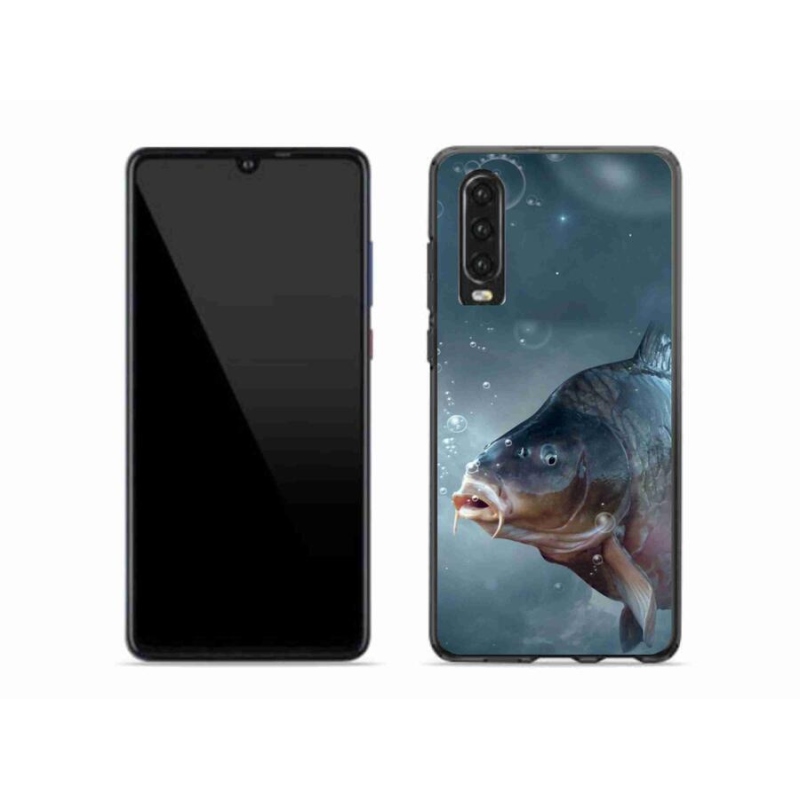Gelový kryt mmCase na mobil Huawei P30 - kapr a bublinky