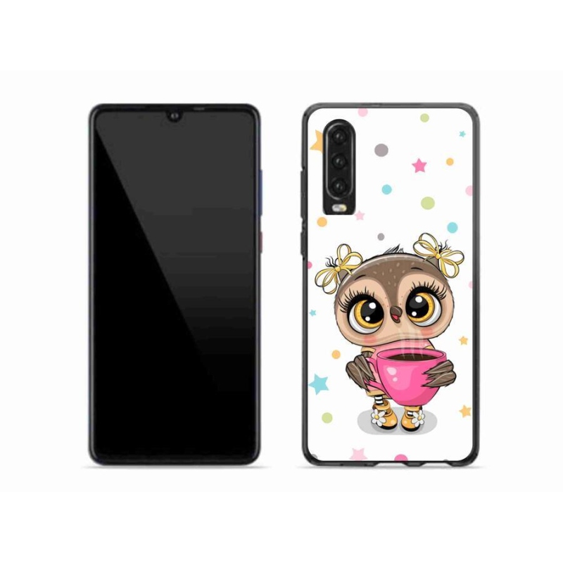Gelový kryt mmCase na mobil Huawei P30 - kreslená sovička