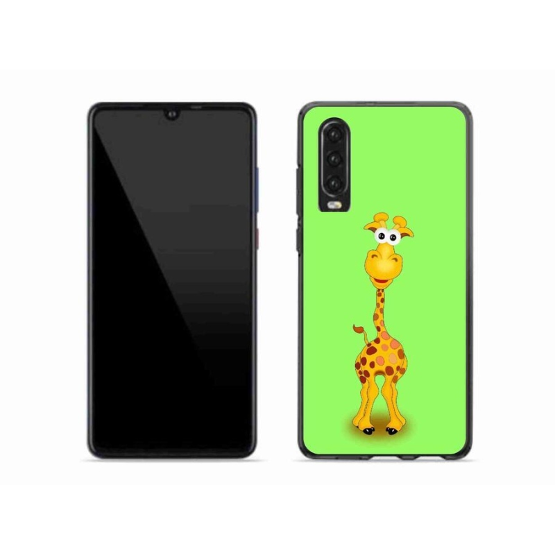 Gelový kryt mmCase na mobil Huawei P30 - kreslená žirafa