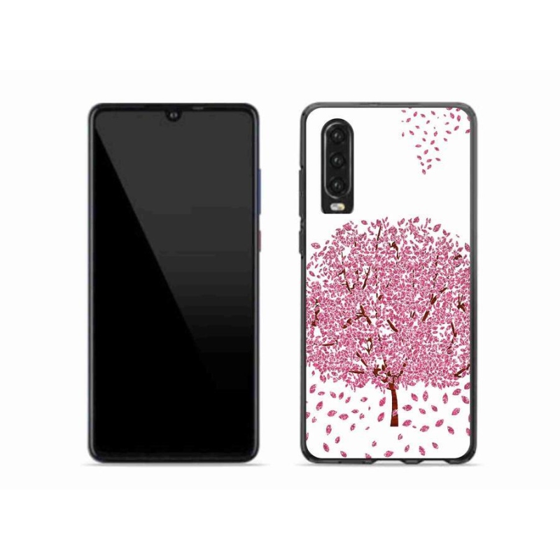 Gelový kryt mmCase na mobil Huawei P30 - kreslený strom s listy