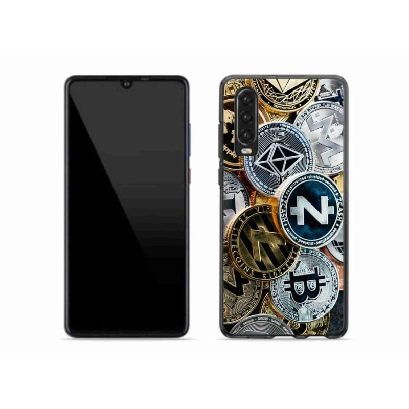 Gelový kryt mmCase na mobil Huawei P30 - kryptoměny