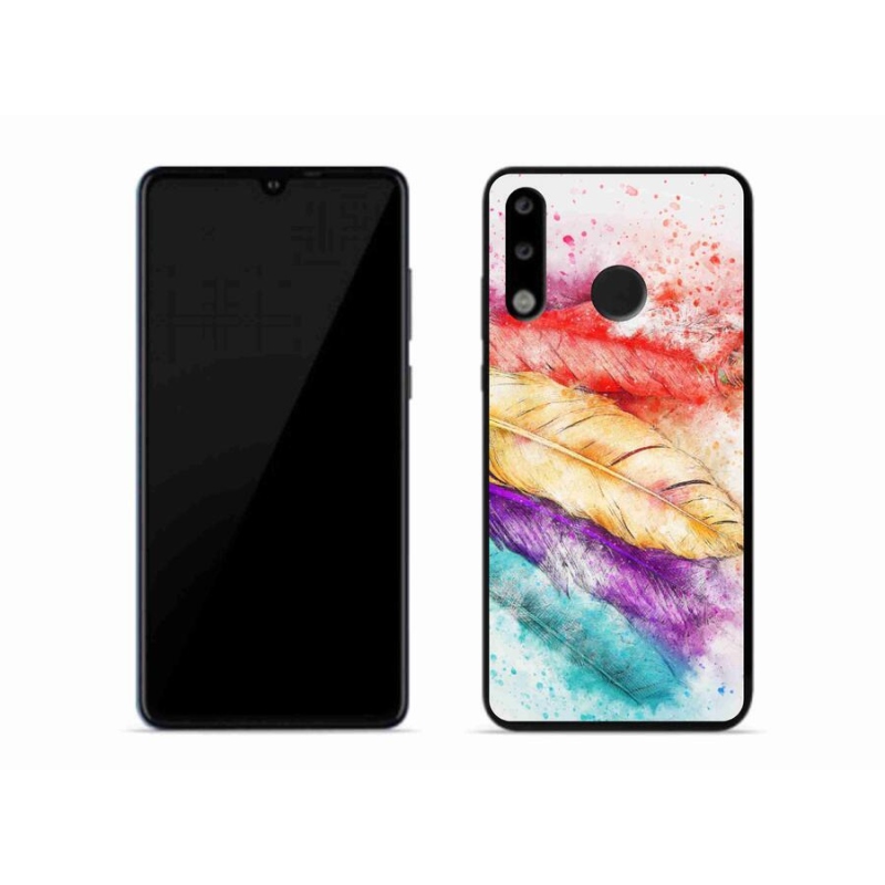 Gelový kryt mmCase na mobil Huawei P30 Lite - barevné peří