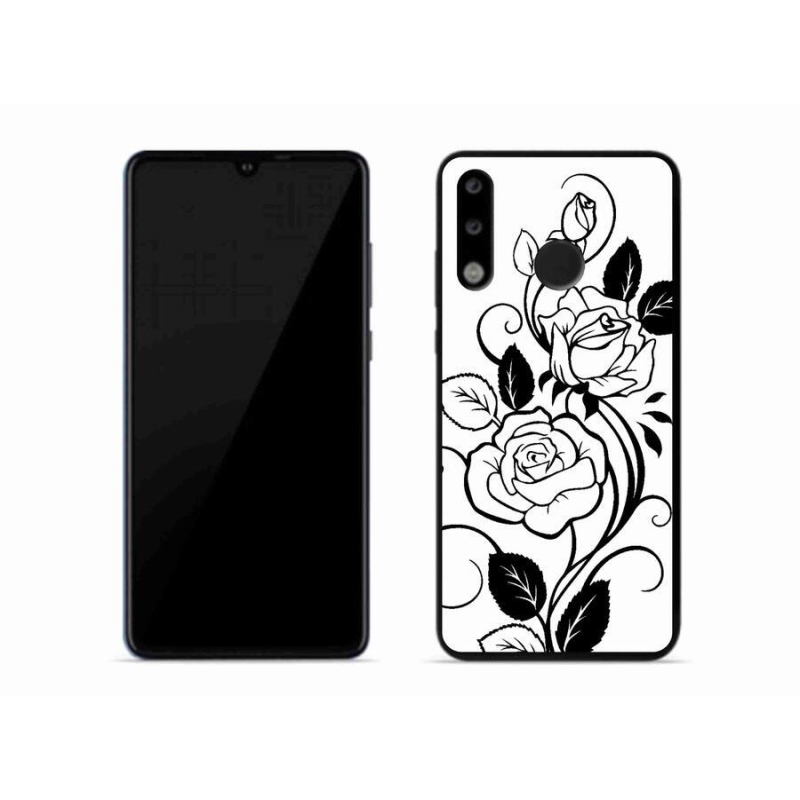 Gelový kryt mmCase na mobil Huawei P30 Lite - černobílá růže