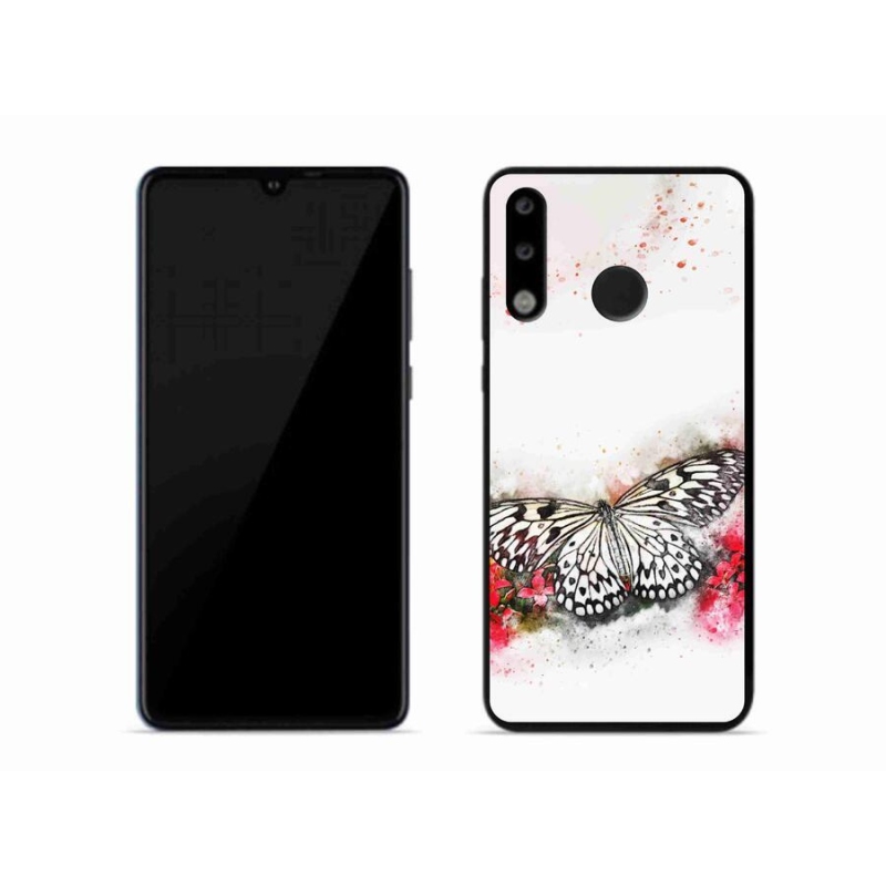 Gelový kryt mmCase na mobil Huawei P30 Lite - černobílý motýl