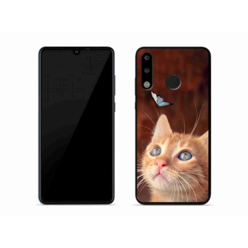 Gelový kryt mmCase na mobil Huawei P30 Lite - motýl a kotě