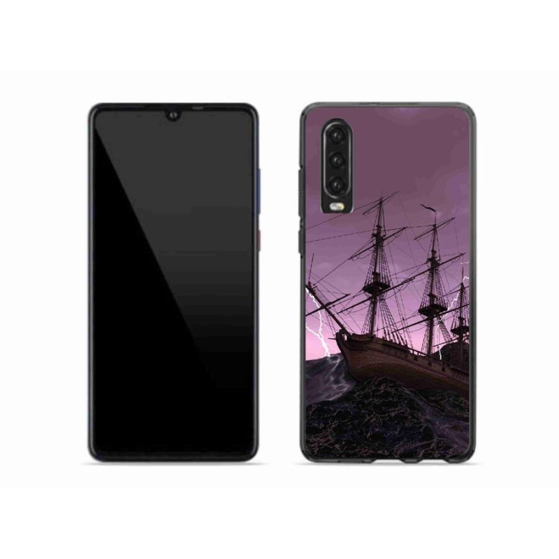 Gelový kryt mmCase na mobil Huawei P30 - loď v bouři