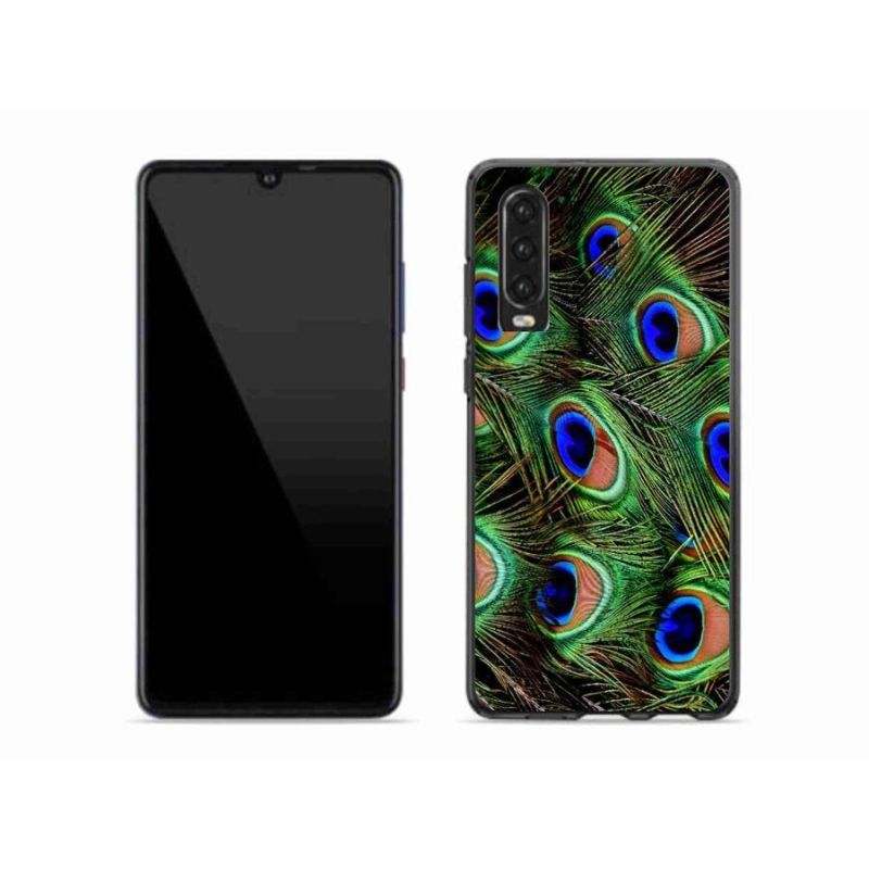 Gelový kryt mmCase na mobil Huawei P30 - paví peří