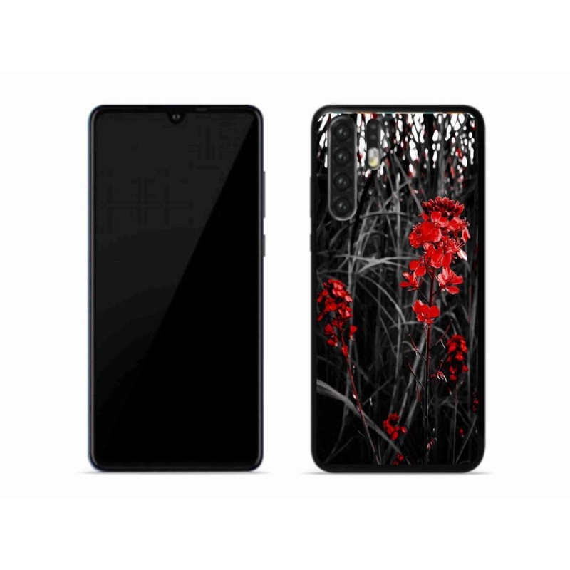 Gelový kryt mmCase na mobil Huawei P30 Pro - červená rostlina
