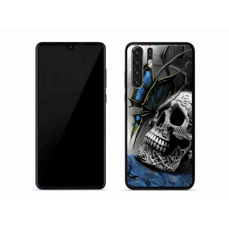 Gelový kryt mmCase na mobil Huawei P30 Pro - motýl a lebka