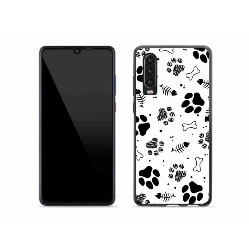 Gelový kryt mmCase na mobil Huawei P30 - psí tlapky 1