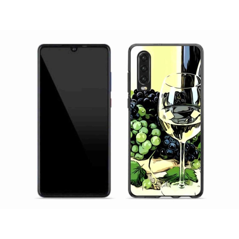 Gelový kryt mmCase na mobil Huawei P30 - sklenka vína