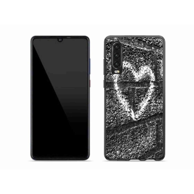 Gelový kryt mmCase na mobil Huawei P30 - srdce na zdi