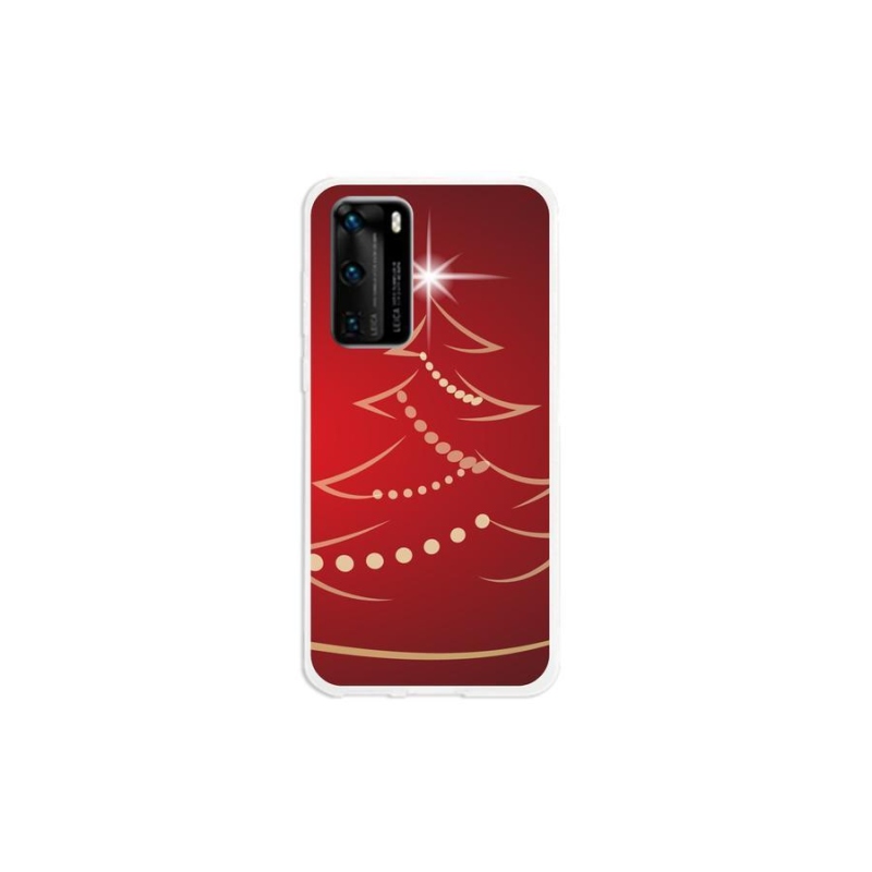 Gelový kryt mmCase na mobil Huawei P40 - kreslený vánoční stromek