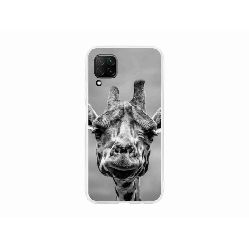 Gelový kryt mmCase na mobil Huawei P40 Lite - černobílá žirafa