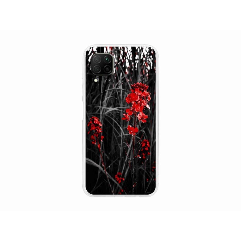 Gelový kryt mmCase na mobil Huawei P40 Lite - červená rostlina