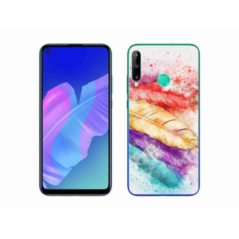 Gelový kryt mmCase na mobil Huawei P40 Lite E - barevné peří