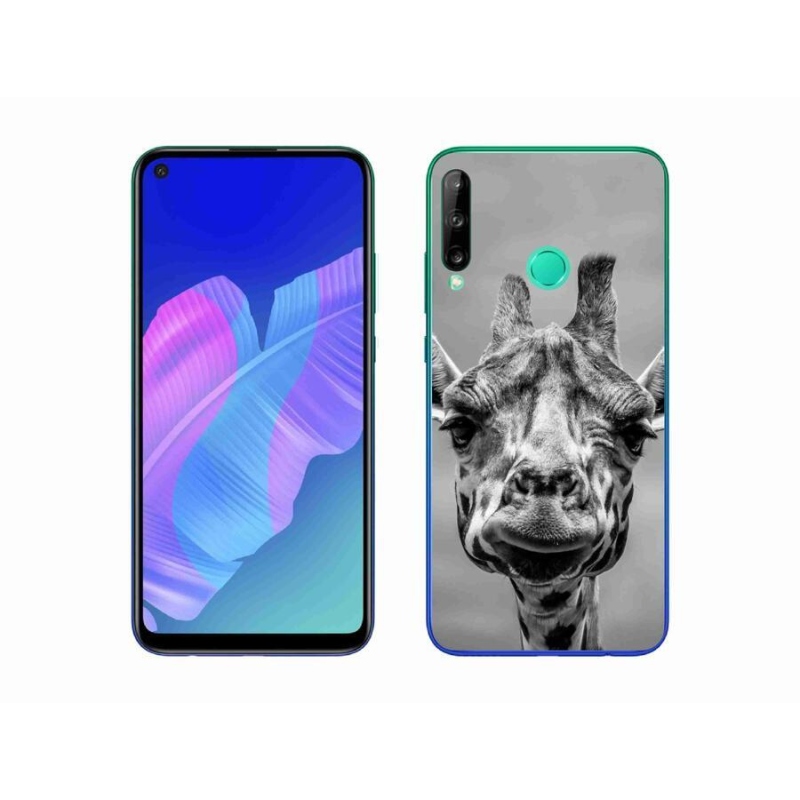 Gelový kryt mmCase na mobil Huawei P40 Lite E - černobílá žirafa