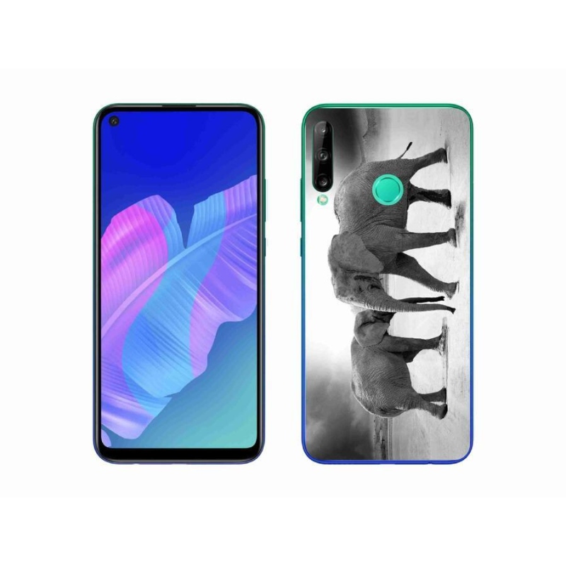 Gelový kryt mmCase na mobil Huawei P40 Lite E - černobílí sloni