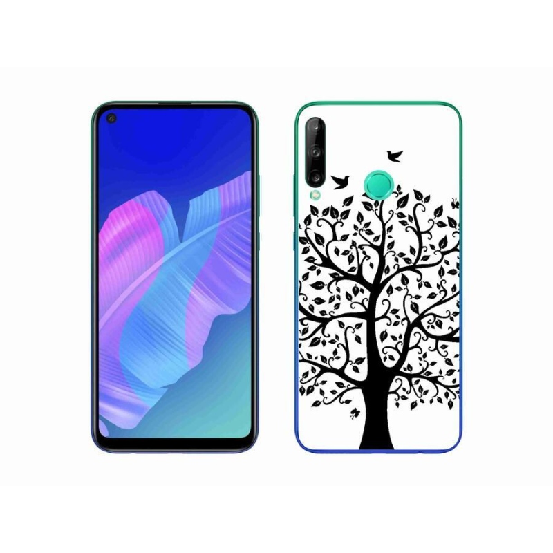 Gelový kryt mmCase na mobil Huawei P40 Lite E - černobílý strom