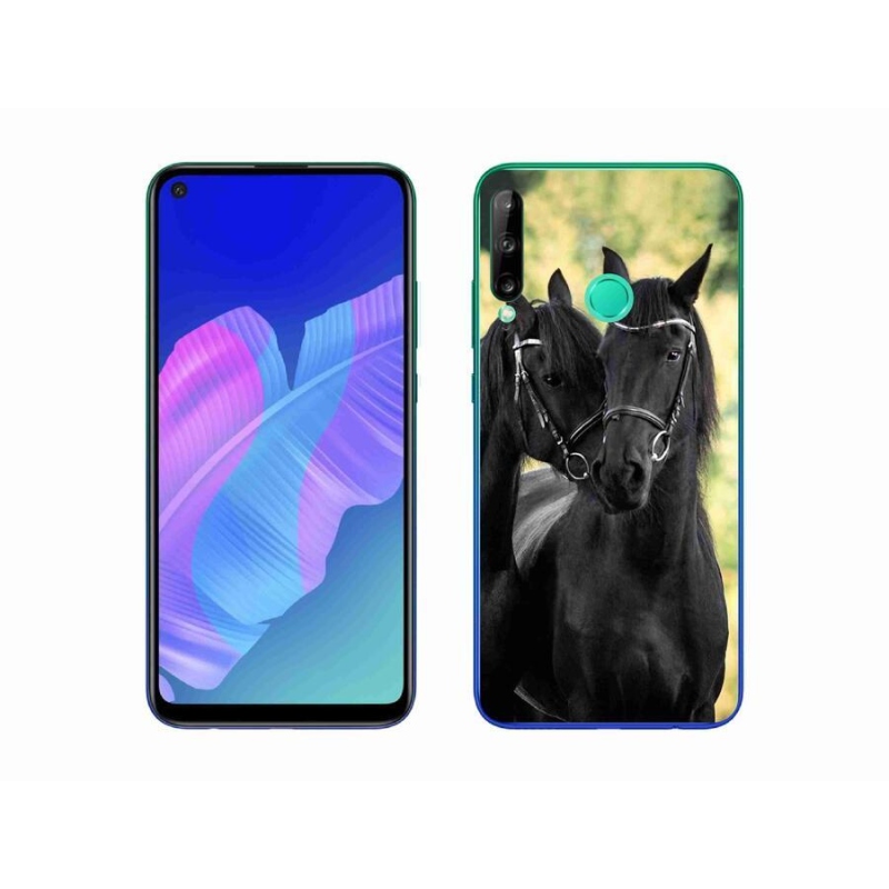 Gelový kryt mmCase na mobil Huawei P40 Lite E - dva černí koně