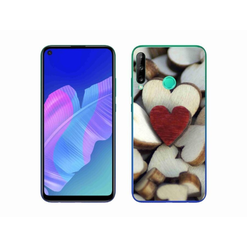 Gelový kryt mmCase na mobil Huawei P40 Lite E - gravírované červené srdce