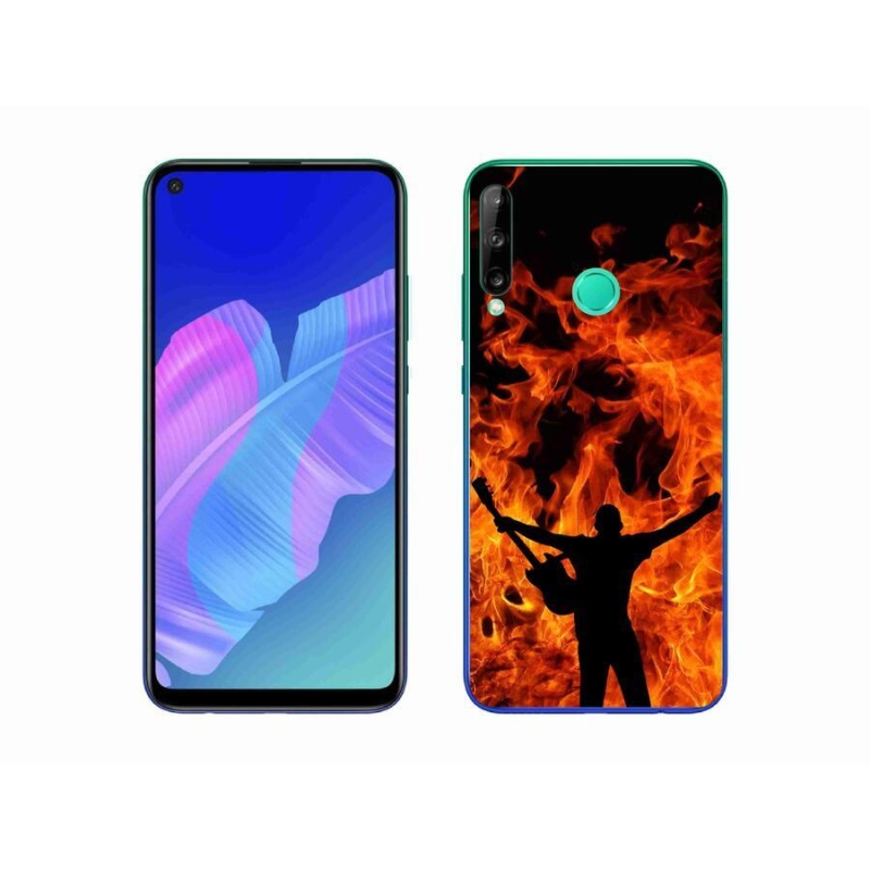 Gelový kryt mmCase na mobil Huawei P40 Lite E - muzikant a oheň