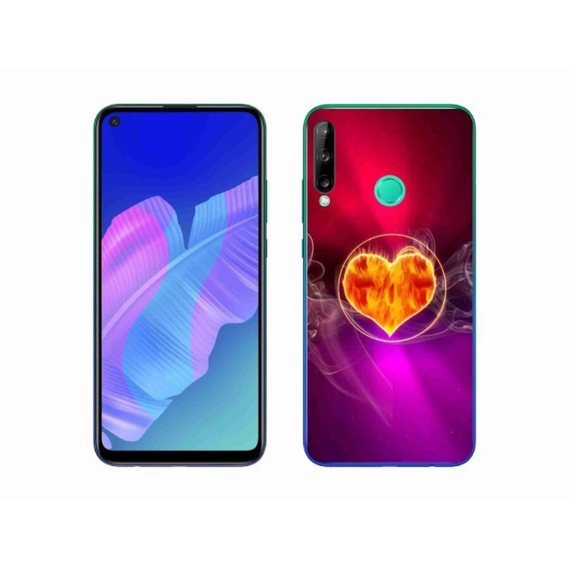 Gelový kryt mmCase na mobil Huawei P40 Lite E - ohnivé srdce