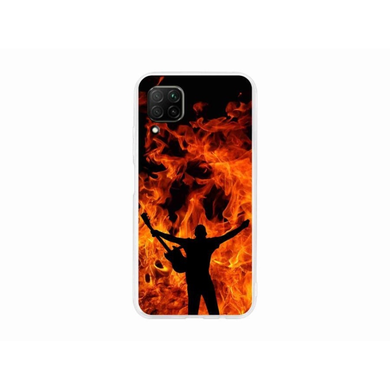 Gelový kryt mmCase na mobil Huawei P40 Lite - muzikant a oheň