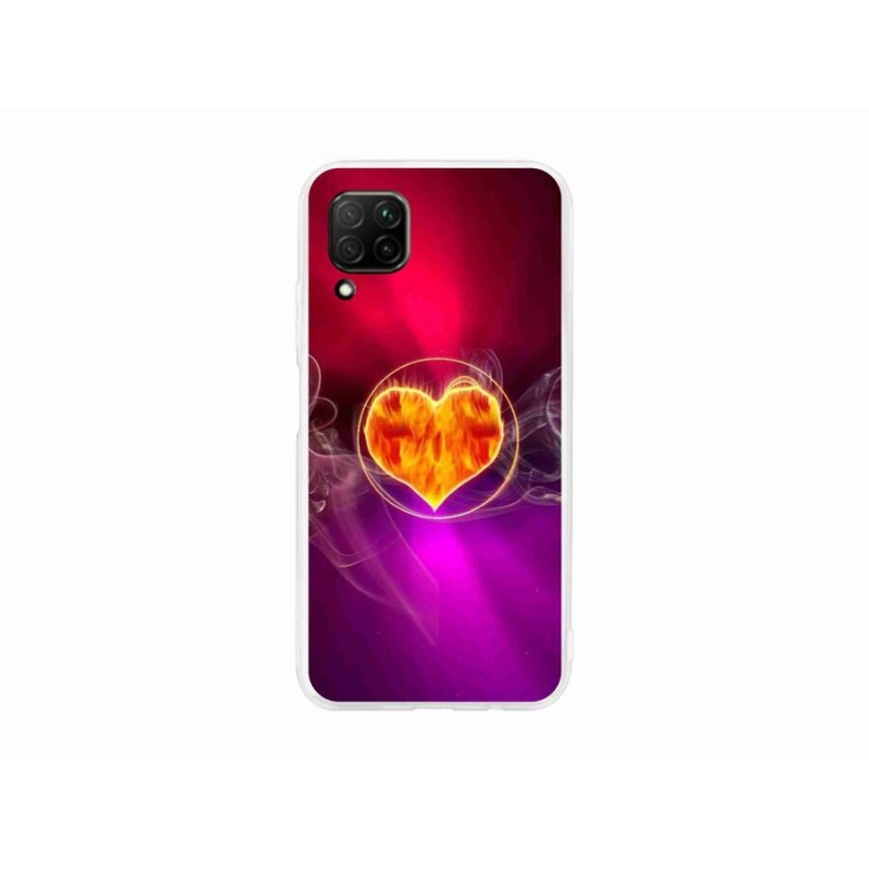 Gelový kryt mmCase na mobil Huawei P40 Lite - ohnivé srdce