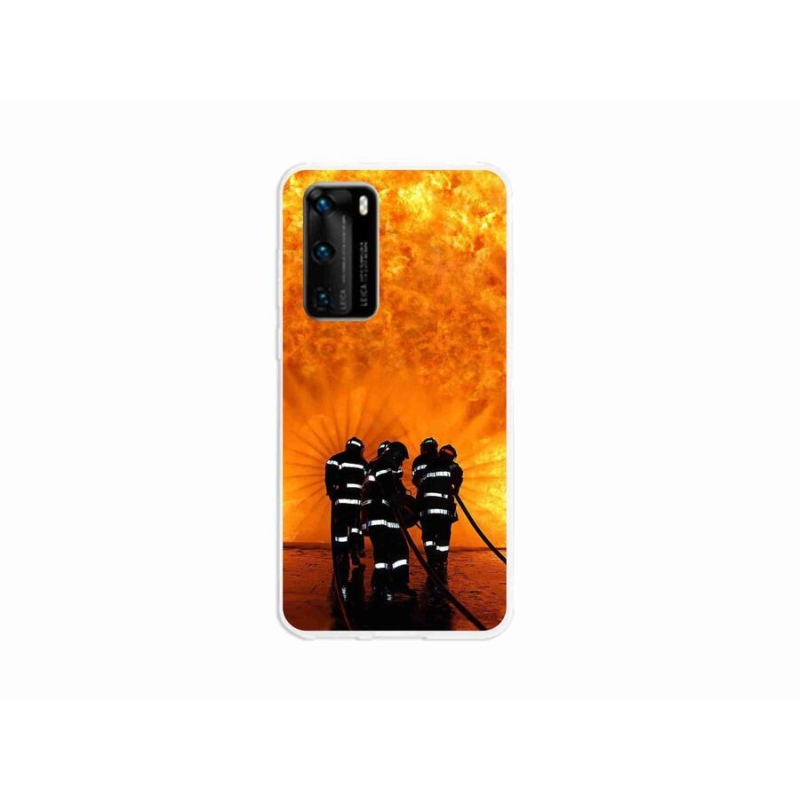 Gelový kryt mmCase na mobil Huawei P40 - požár