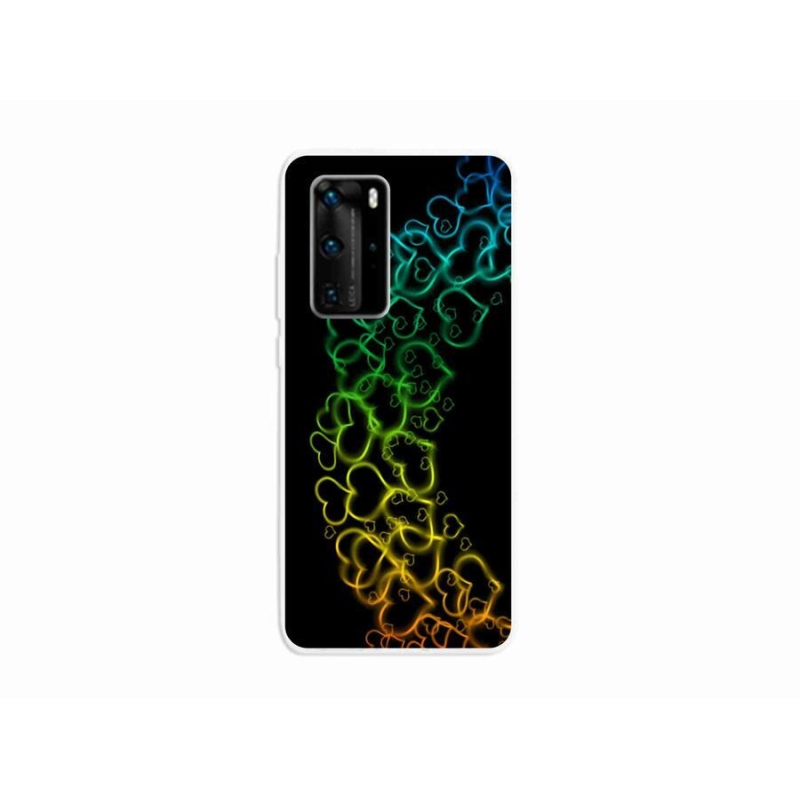 Gelový kryt mmCase na mobil Huawei P40 Pro - barevná srdíčka