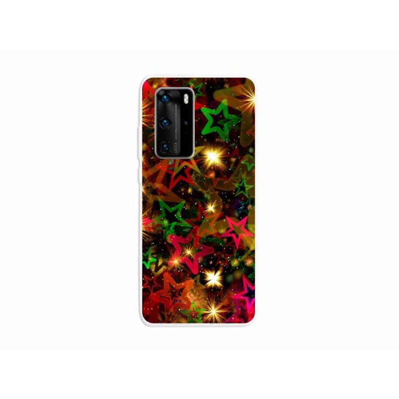 Gelový kryt mmCase na mobil Huawei P40 Pro - barevné hvězdičky