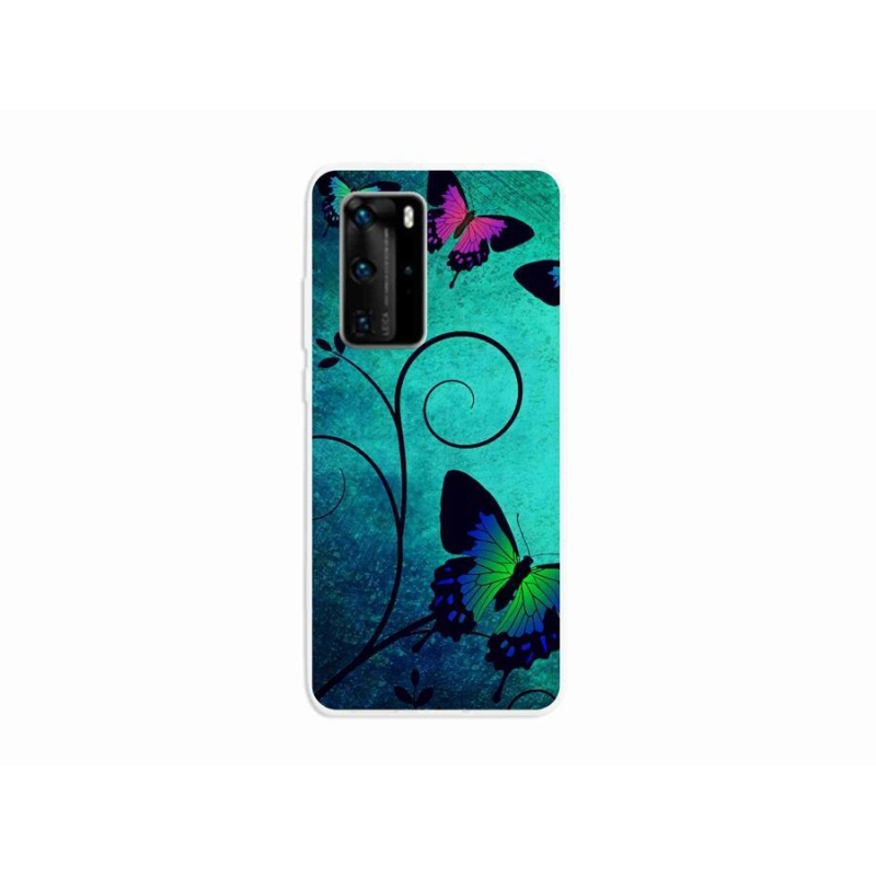 Gelový kryt mmCase na mobil Huawei P40 Pro - barevní motýli
