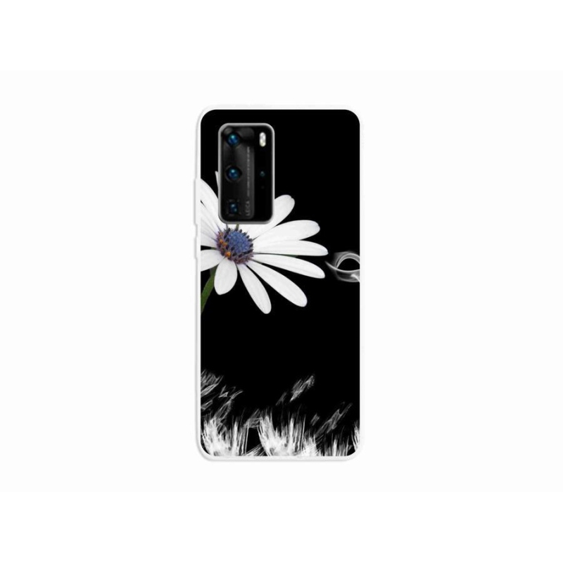 Gelový kryt mmCase na mobil Huawei P40 Pro - bílá květina