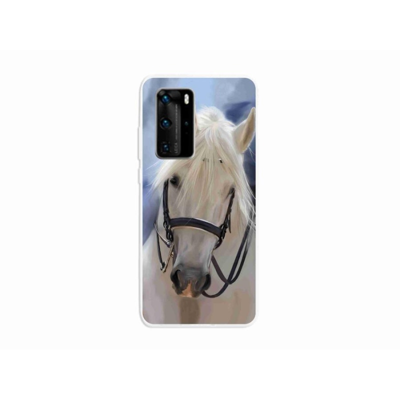 Gelový kryt mmCase na mobil Huawei P40 Pro - bílý kůň