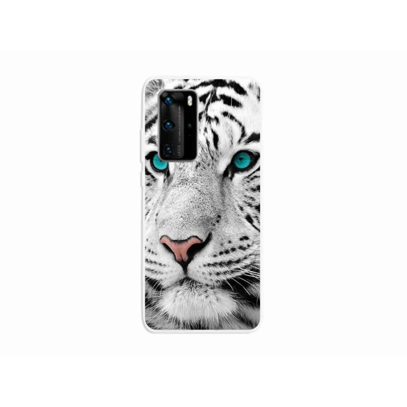Gelový kryt mmCase na mobil Huawei P40 Pro - bílý tygr