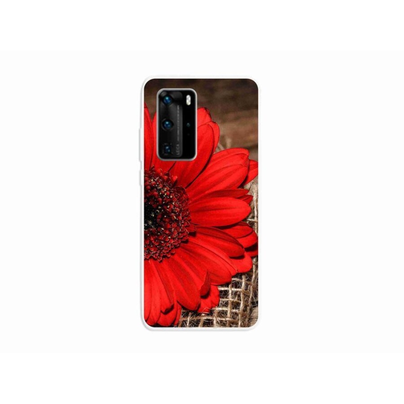 Gelový kryt mmCase na mobil Huawei P40 Pro - gerbera